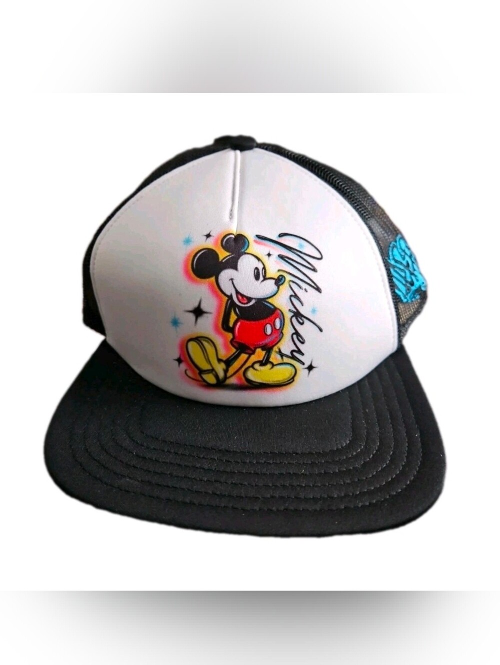 Disney Mickey Mouse Trucker Hat With Black Rim and Mesh Back. OSFM, NEW